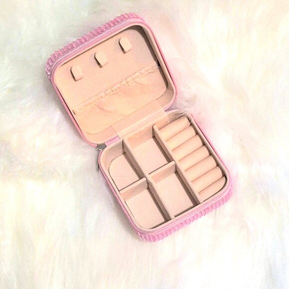 Small Pink Jewelry Box with Dazzling Aurora Pink Rhinestones, Bling, Bedazzle - Picture 8 of 9